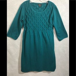 Alyx Dress Dk Teal Blue Sweater Dress Tunic Top Lg